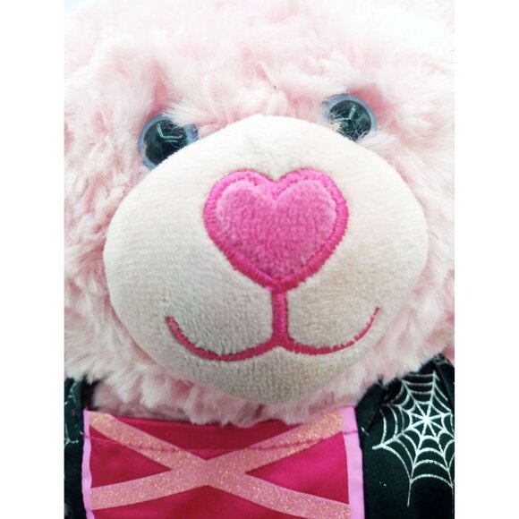 Pink Teddy Spiderweb Glitter Tutu Striped Pants Build a Bear Plush 15" Blue Eyes - Picture 12 of 16